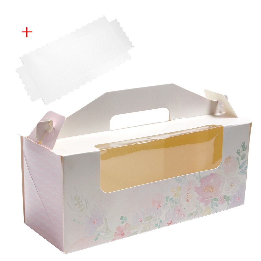 Cake Roll Gebak Box Container Draagbare Handgemaakte Muffin Cake Zichtbaar Verpakking Dozen Met Bodem Bakken Levering Party Favor: A / 10PCS