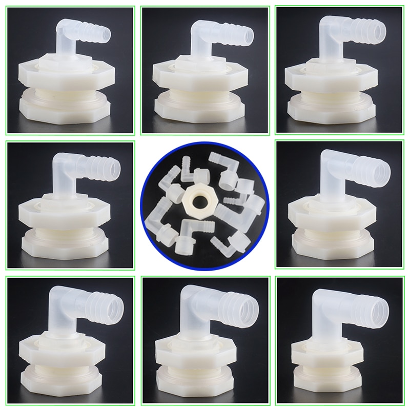 3Pcs G3/4" Aquarium Inlet Water Drain Joint Fish Tank Hose Connector Pagoda Elbow Seafood Pool Water Bucket Drain Accessories
