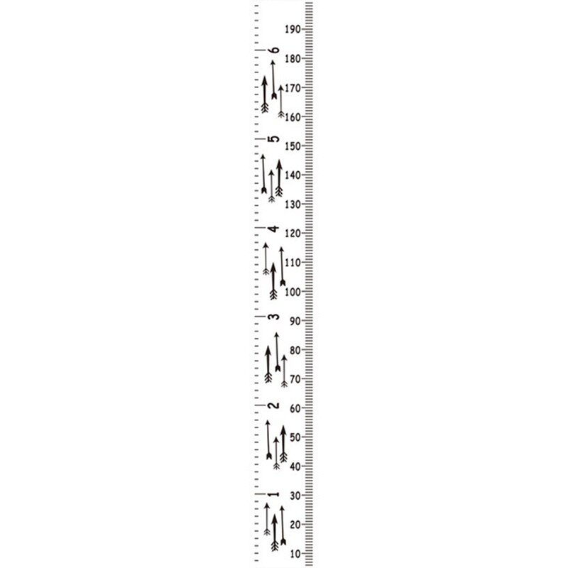 Aftagelig raket børnevækstdiagram babyoprulning træramme lærred væghængende højde lineal vægkunst boligindretning: Pil