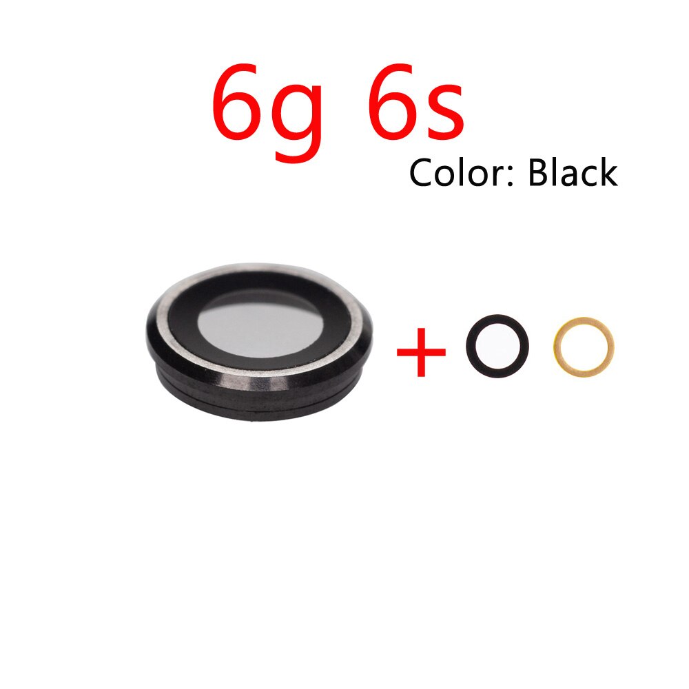 1pcs Back Camera Lens Rear Camera Glass Lens for iPhone 6 6s 6plus camera lens coverf Repair Parts: 6G 6S Black