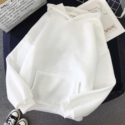 Sudadera con capucha de gran tamaño para mujer, suéter básico de terciopelo para mujer, Tops Harajuku de manga larga informales, Sudadera con capucha de Color sólido: L / write