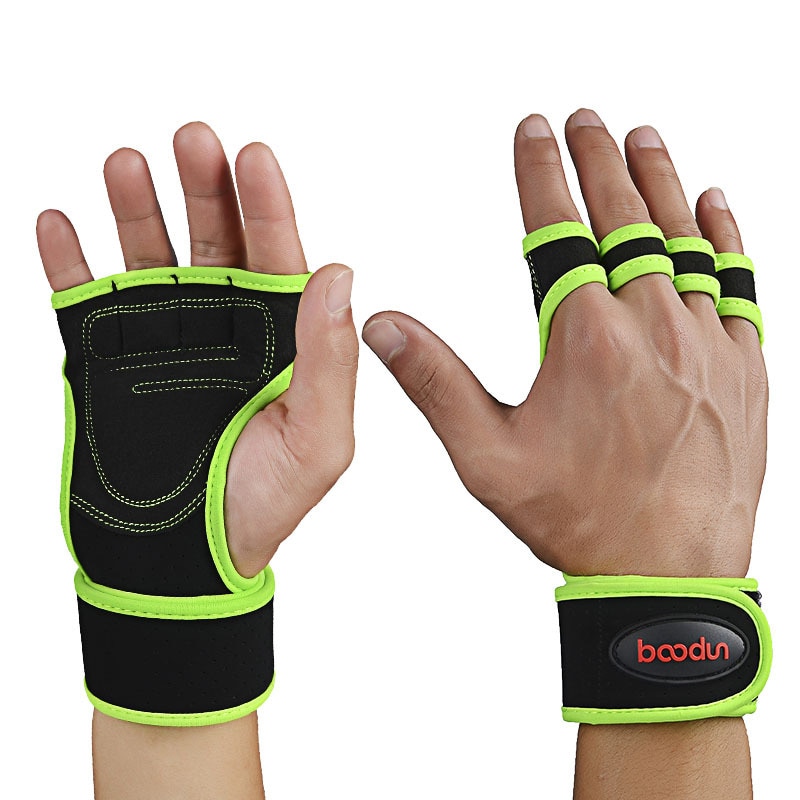 Luvas de academia fitness antiderrapantes para homens, 1 par de luvas para levantamento de peso e musculação esportiva