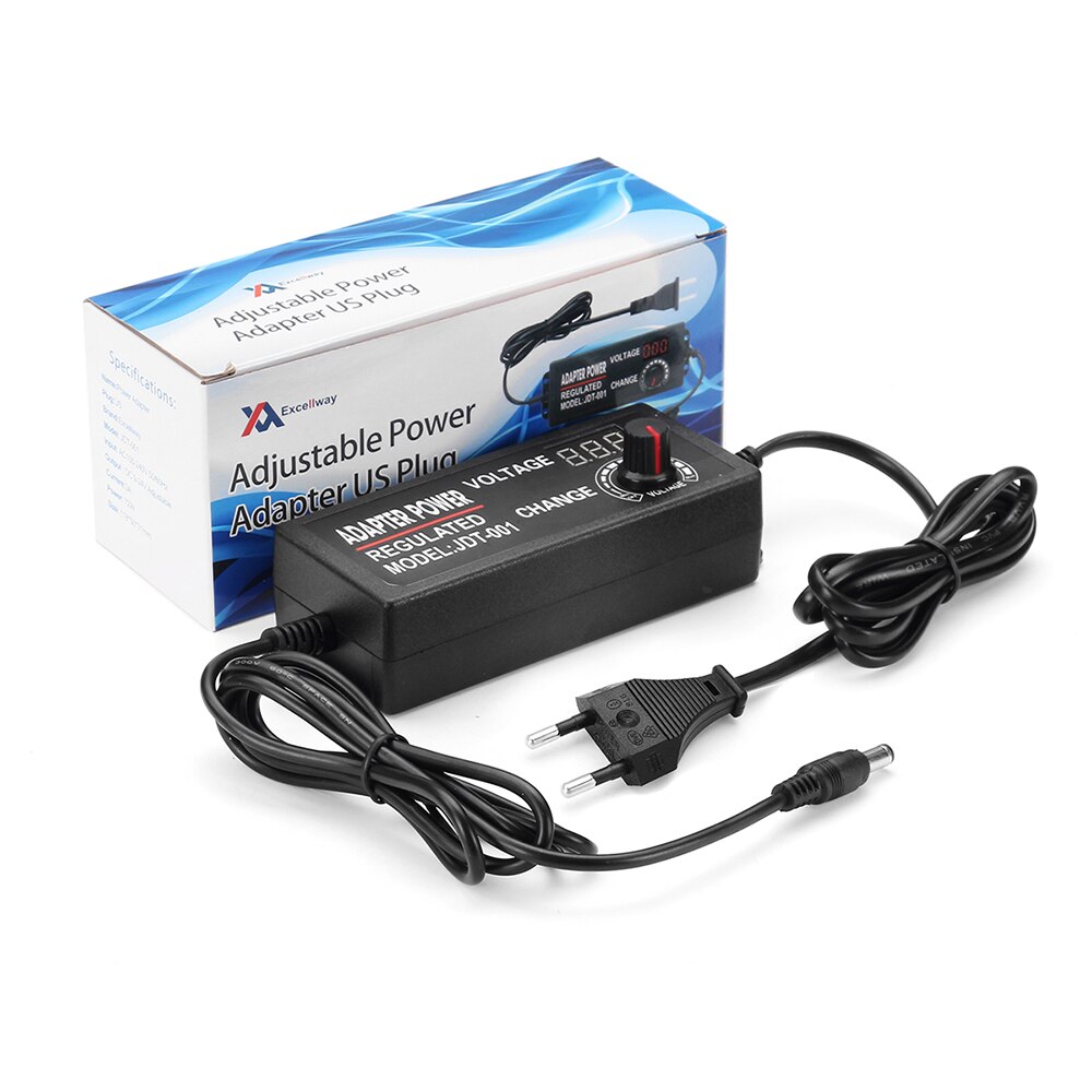 CLAITE 9-24 V 3A 72 W AC/DC Adapter Stroomvoorziening Gereglementeerde Verstelbare Power Adapter Display EU Plug