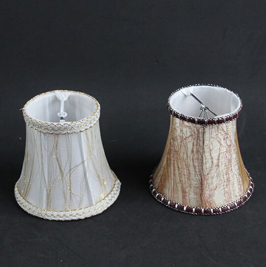 12cm White Brown color lace Chandelier Lamp Shades, Small Modern wall lamp shades, Clip On