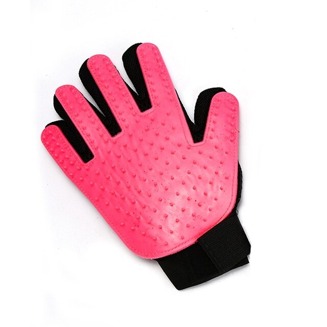 Haustier Katze Pflege Handschuh für Katzen Haar Kamm hecheln Haustier Deshedding Pinsel Handschuh für Ebene Hund Haustier Haar Handschuhe für katze Hund Pflege: Rechts Hand Rosa