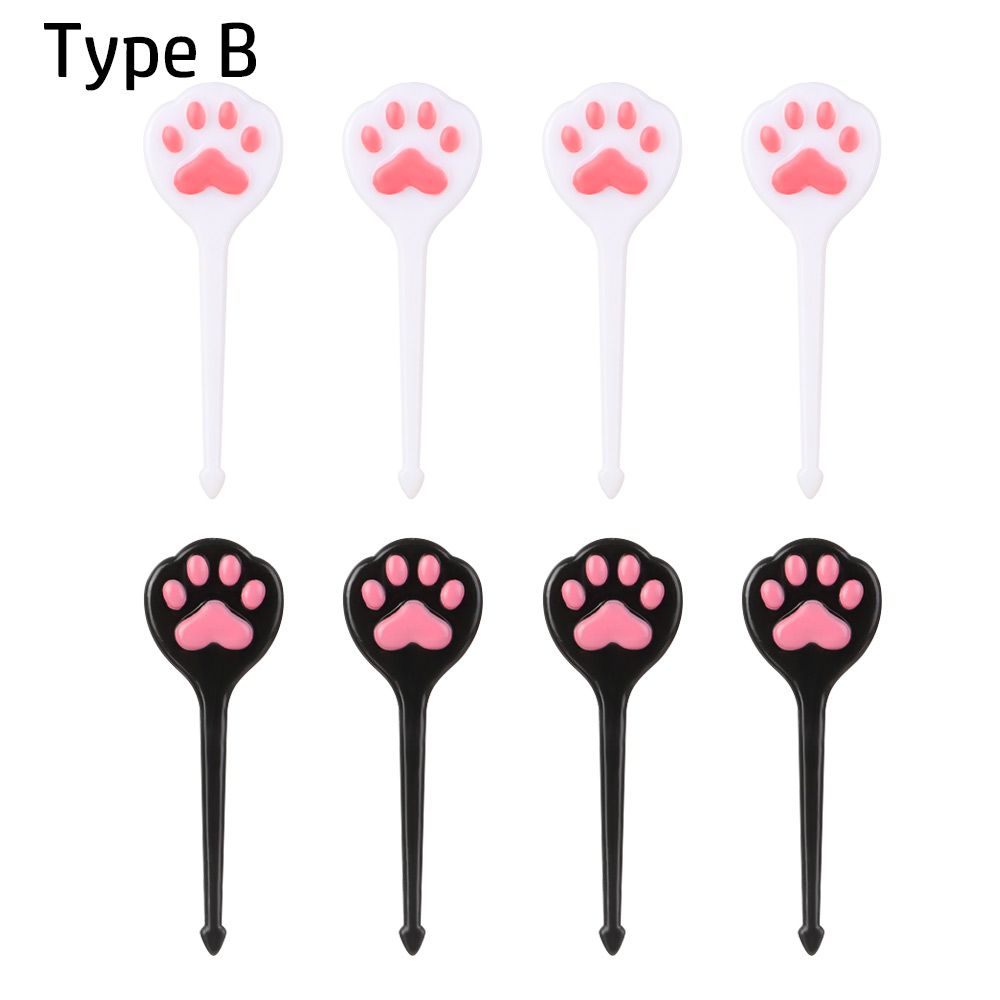 8pcs Fruit Fork Toothpick Leaves Plastic Decoration Lunch Box Bento Accessories Small Salad Tiny Fork Mini Cake Picks For Kids: 13-Type B