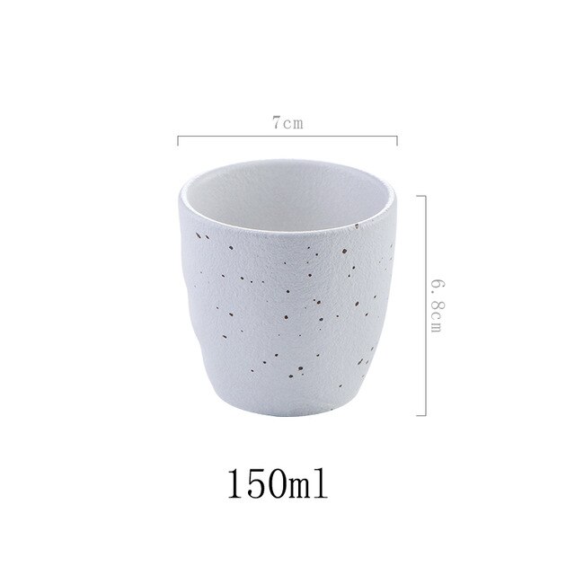 Taza de cerámica Retro de alta temperatura para Hotel, hecha a mano taza de agua, taza de té de porcelana de 150ml: E