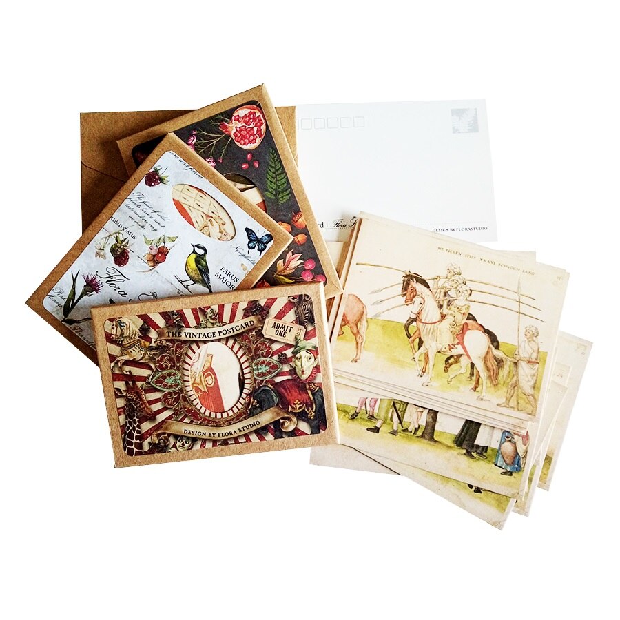 16 unids/lote vintage antiguo la postal de la vida artículos de colección postal decoración tarjeta de felicitación