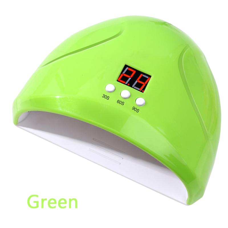 Secador de unhas com lâmpada uv para led, máquina de manicure com sensor automático lcd ferramentas para arte em unhas: Green