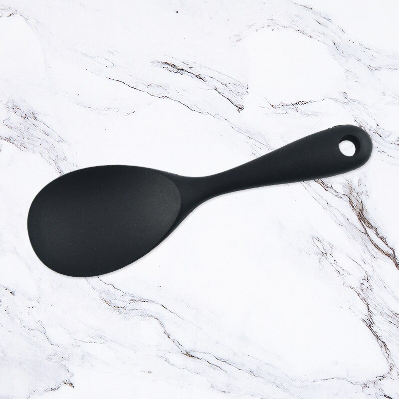 Silicone Rice Scoop High Temperature Resistant Rice Spoons Anti-scalding Rice Paddle For Kitchen Utensils: black