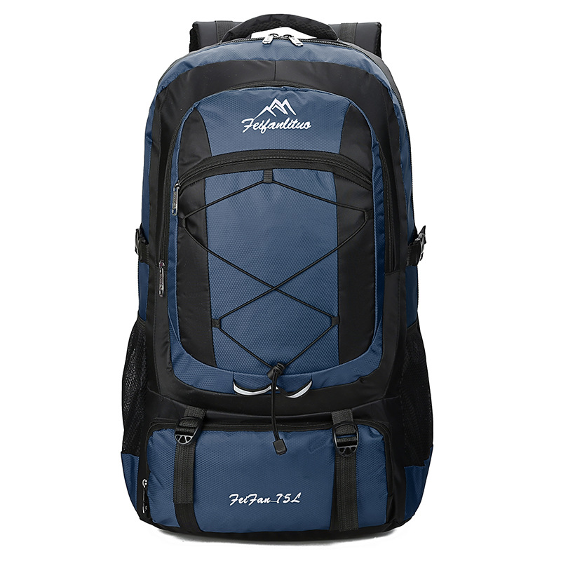 75L Waterproof unisex men backpack travel pack sports bag pack Outdoor Camping Mountaineering Hiking Climbing backpack for male: Deep Blue