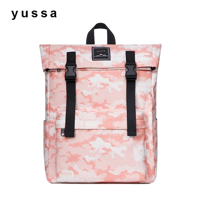 Blue Sea Print 14inch Laptop Backpack Women School Backpack Girl Waterproof College Bag Boy Ravel Bagback Men Original: Pink