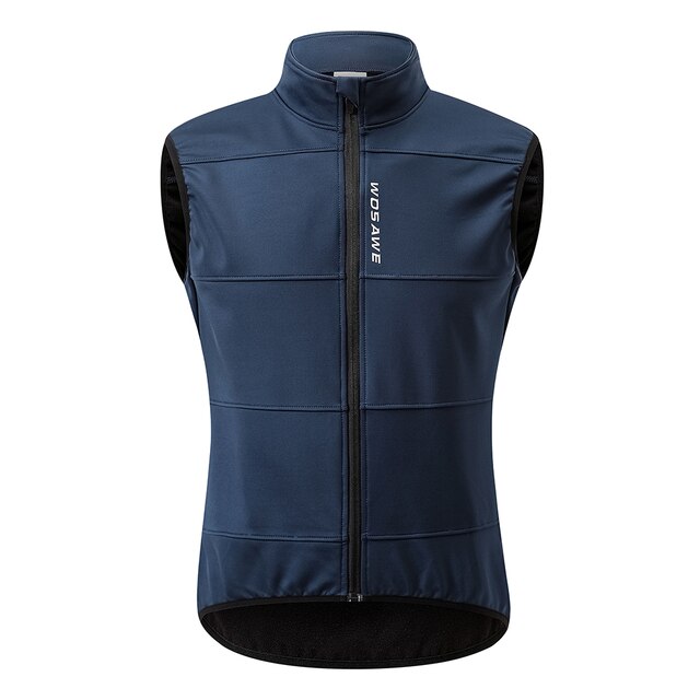 WOSAWE gilet da ciclismo invernale in mucchio termico da uomo nuovo giacca senza maniche antivento strada MTB bicicletta frangivento gilet caldo riflettente uomo: BO282-L / XXXL