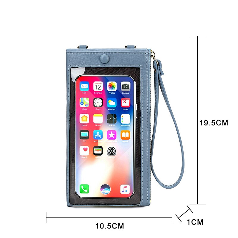 Touchscreen Mobiele Telefoon Vrouwelijke Tas Grote Capaciteit Pure Kleur Messenger Vrouwen Portemonnee Multifunctionele Enkele Schouder Portemonnee