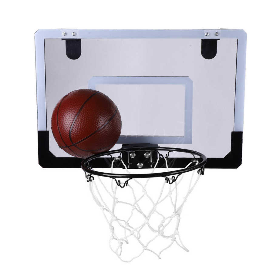 Basketball System Hoop Board Hoop Set Toy Set With Metal Rims Hanging Board With Basketball Balls And Air Pump For Indoor Home