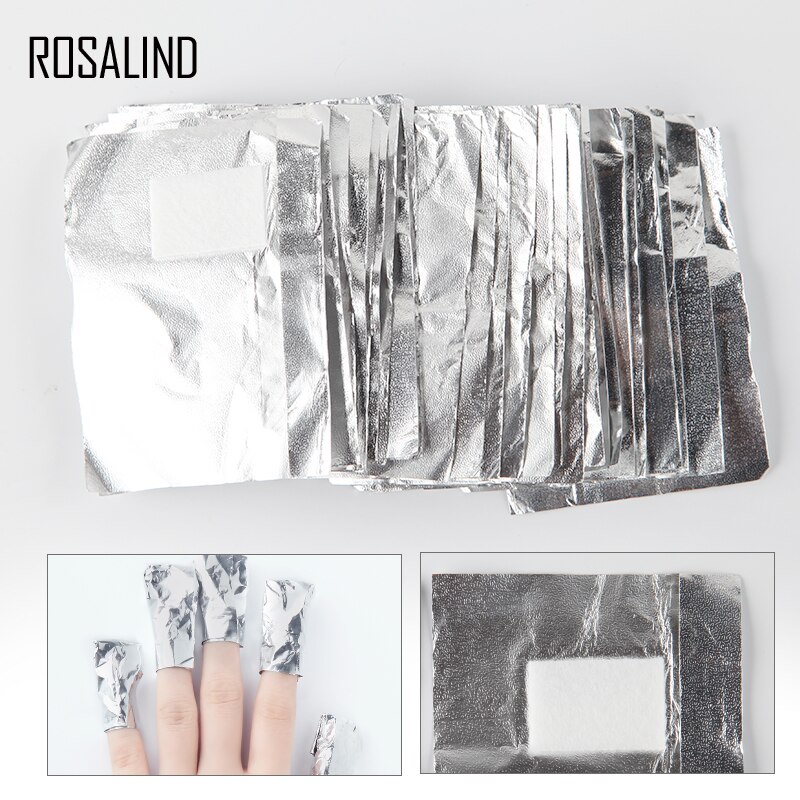 ROSALIND Aluminium Nagel Verwijderen Wraps 50 stks/partij-Pluizende Doekjes Losweken Gel Polish Katoen Remover Nail Art Manicure gereedschap