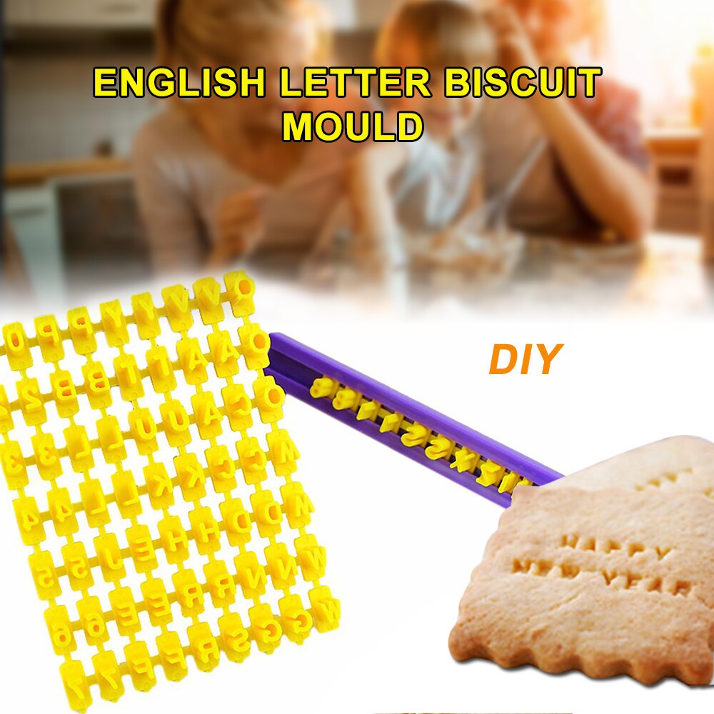Diy Alfabet Nummer Symbool Plastic Cakevorm Brief Impress Biscuit Cookie Mould Cutter Drukt Stempel Embosser Fondant Mold 3