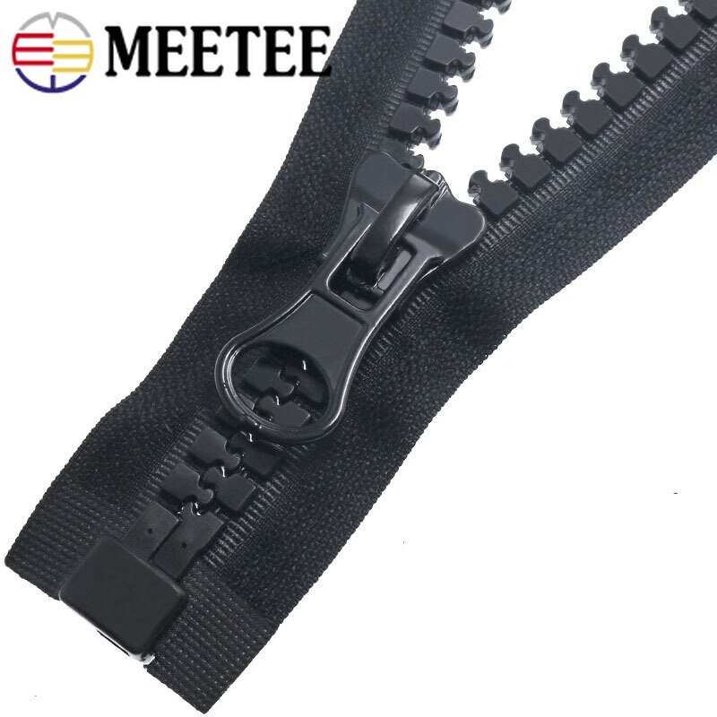 Cremallera Extra grande de resina de 20 ° 70/90/100/150/200cm, cremalleras para costura doble deslizante de extremo abierto, accesorios para chaqueta y abrigo, 1 unidad, DIY