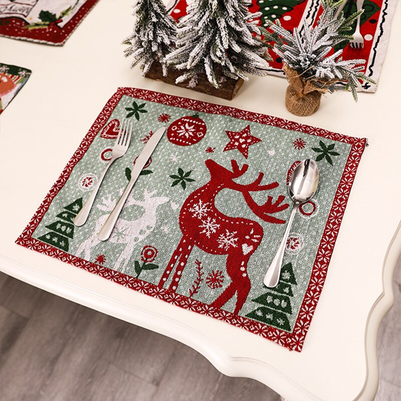 Vrolijk Kerstfeest Placemat Katoen Placemat Orname... Grandado