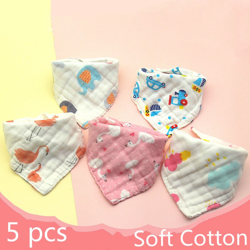 5Pcs/Set Baby Bibs Triangle Eight Cotton Bandana Bibs Baby Boys Girls Babador Feeding Smock Infant Burp Cloth Baby Saliva Towel