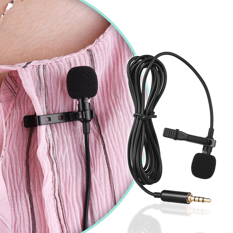 ONLENY 3,5mm Mikrofon Clip Krawatte Kragen für praktisch Sprechen in Vortrag 1,5 m Halterung Clip Vokal Audio- Revers mikrofone