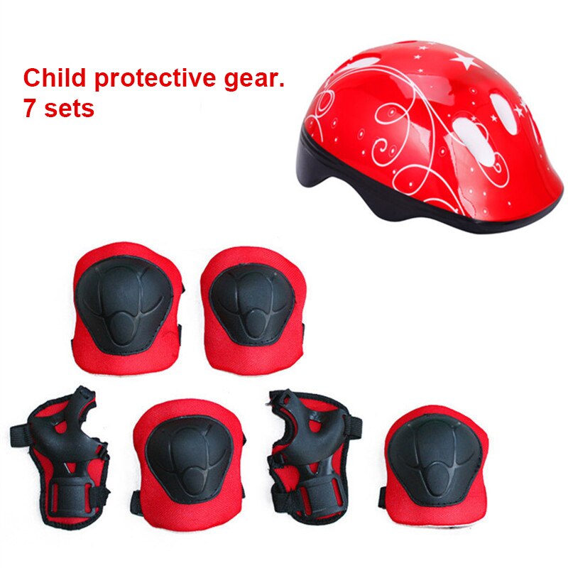 7 Stks/set Kids Jongen Meisje Veiligheid Helm Knie Elleboog Pad Sets Kinderen Fietsen Skate Fiets Helm Bescherming Veiligheid Guard