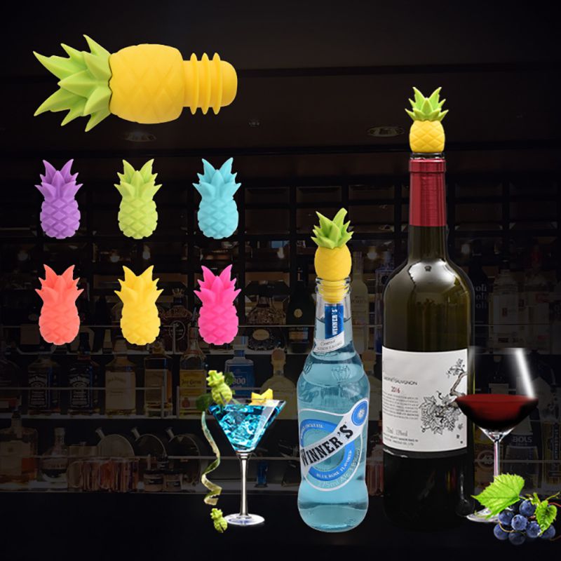 Charms Wijn Stoppers Ananas Wijn Fles Stoppers Silicone Herbruikbare Drank Fles Stoppers