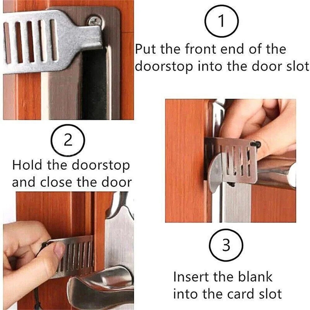 Bloqueador de porta anti-roubo de segurança portátil 8cm de aço inoxidável ferramenta de segurança segura para casa privacidade hotel viagem fechadura da porta rolha