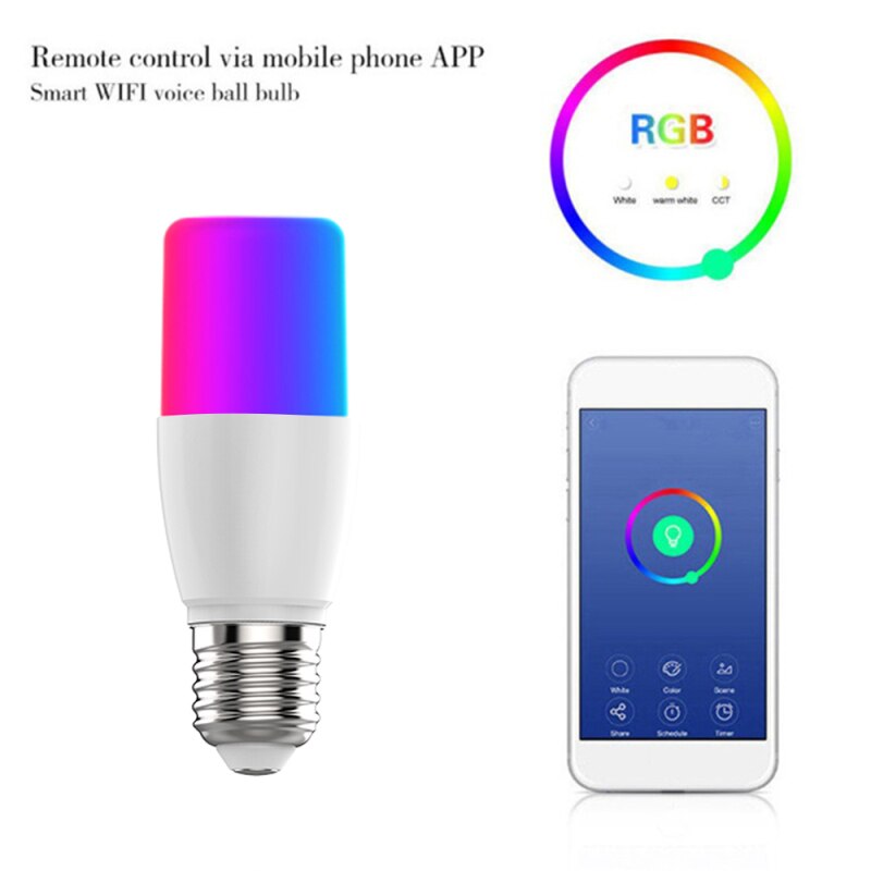 Slimme Lampen Mobiel Wireless Wifi Voice Control Led Lamp Rgb Energiebesparing Dimmen Multicolor Gloeilampen