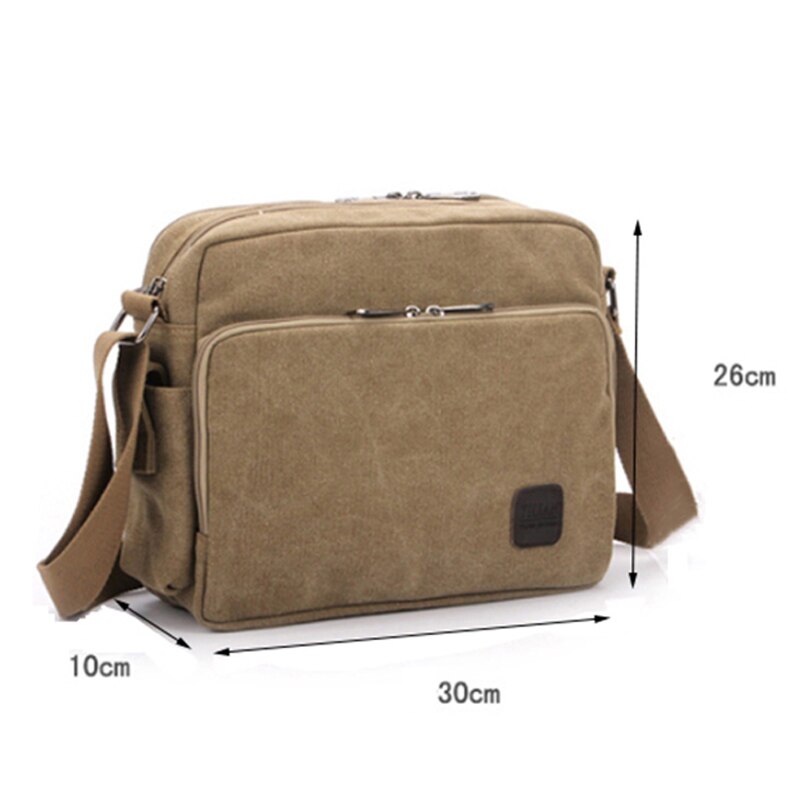 Grote Capaciteit Canvas Messenger Bag Mannen Multifunctionele School Crossbody Tassen Jongens Waterdichte Meer Interne Schoudertas