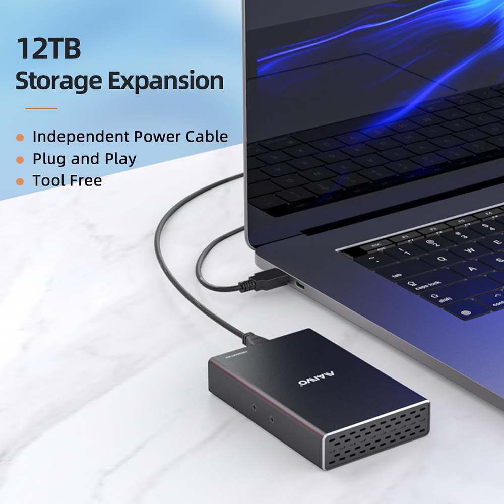 MAIWO Dual Bay External Hard Drive box RAID Enclosure for 2.5 inch SATA I/II/III HDD SSD RAID 0/1/LARGE/PM 6Gbps Support UASP