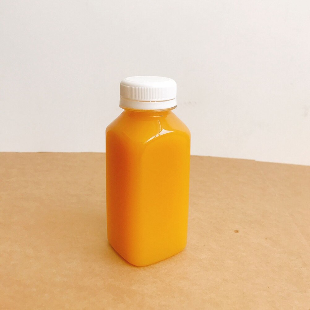 44PCS 250ML Juice Bottle Beverage Bottles Plastic Safe Empty Jar Storage Bottle Containers With Lids For Home