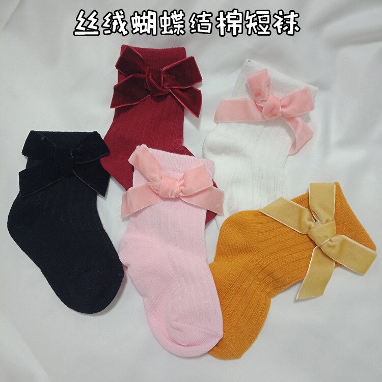 Tjejer tubstrumpor höst vår prinsessa spets rosett barn barn strumpor passar 1-10 år 1 par /2 st: Mång / S (1-3t)