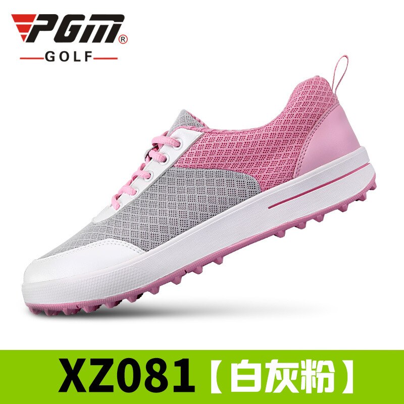 Pgm dames golfschoenen dames mesh net ademende golf tennis sneakers vetersluiting antislip lichtgewicht schoenen  b2855: Roze / 5