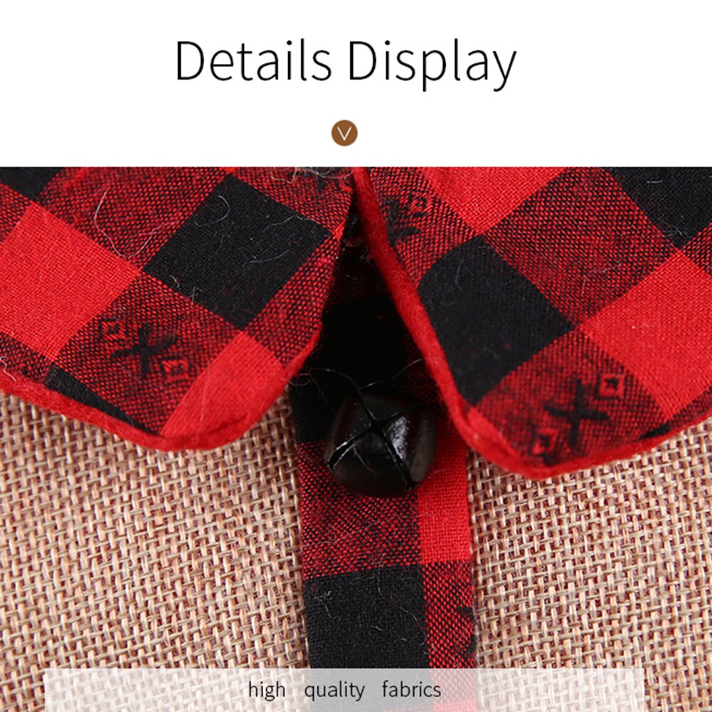 Wzór w kratkę z tkaniny święty mikołaj garnitur pokrowiec na termofor robić szampana worek robić pakowania świąteczny obiad dekoracja stołu