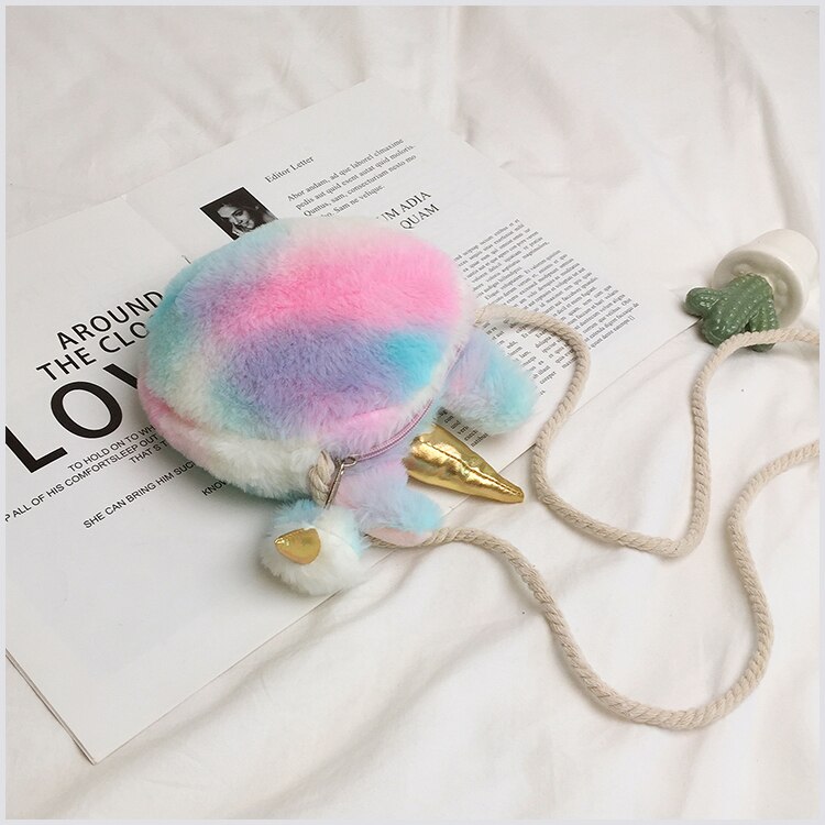 Bolso de mujer unicornio bolso de mano bolso de hombro con cremallera bolso lindo mensajero portátil Bolso pequeño de bandolera para mujer