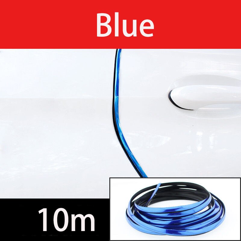 Chrom Auto Tür Rand Schutz Streifen Lärm Isolation Dicht Auto Tür Gummi Dichtung Streifen Klang Isolierung Tür Schutz: Blau 10m