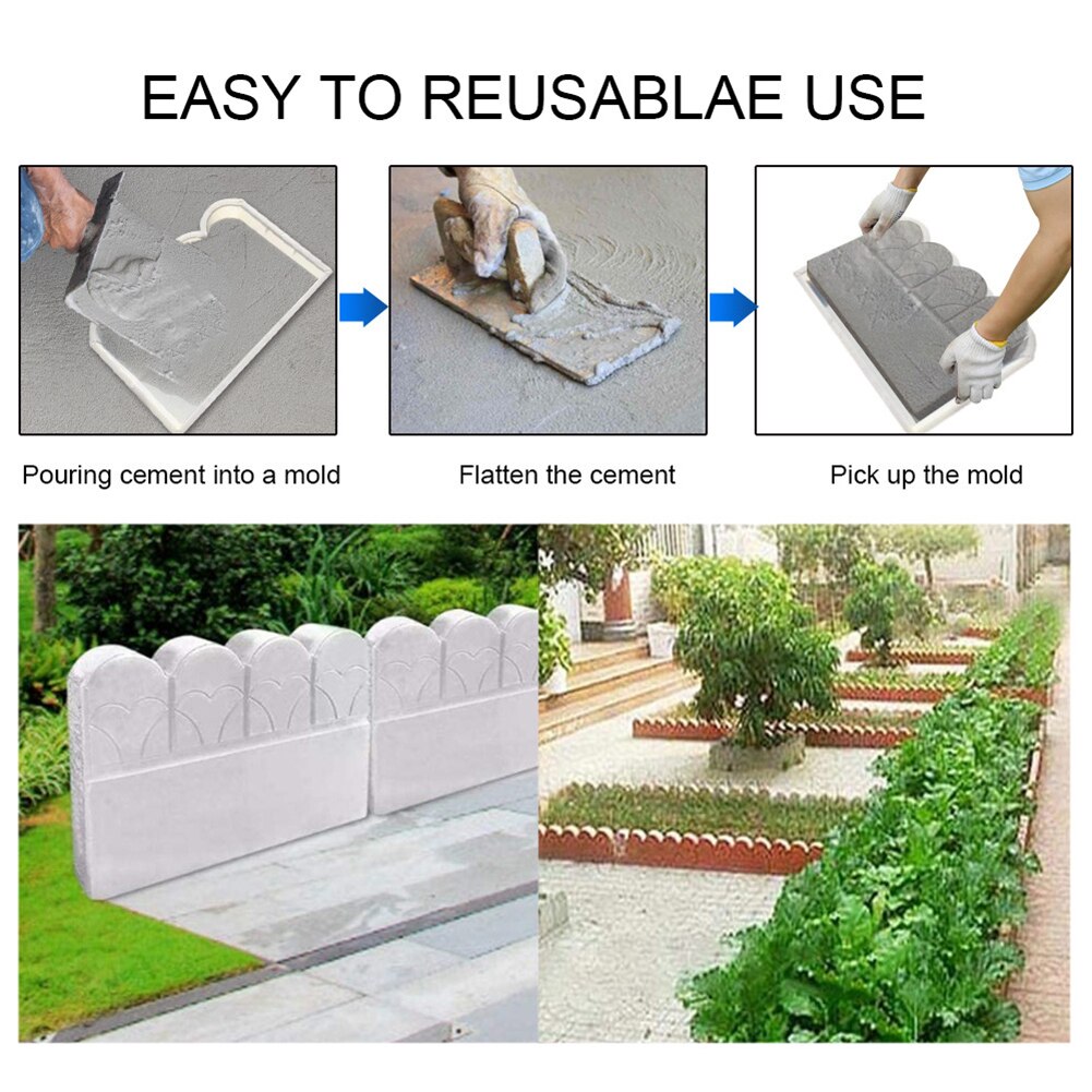 Garden Walk Pavement Mold Reusable DIY Manually Paving Cement Brick Stone Road Concrete Molds Path Maker