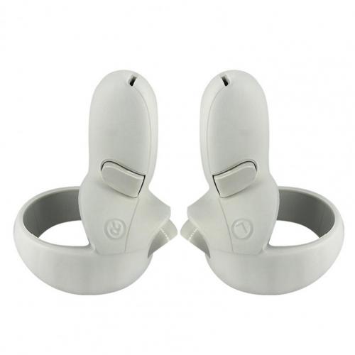 VR Controller Grip Covers - Silicone Skin for Quest 2 - Shockproof Protective Case: Clear White