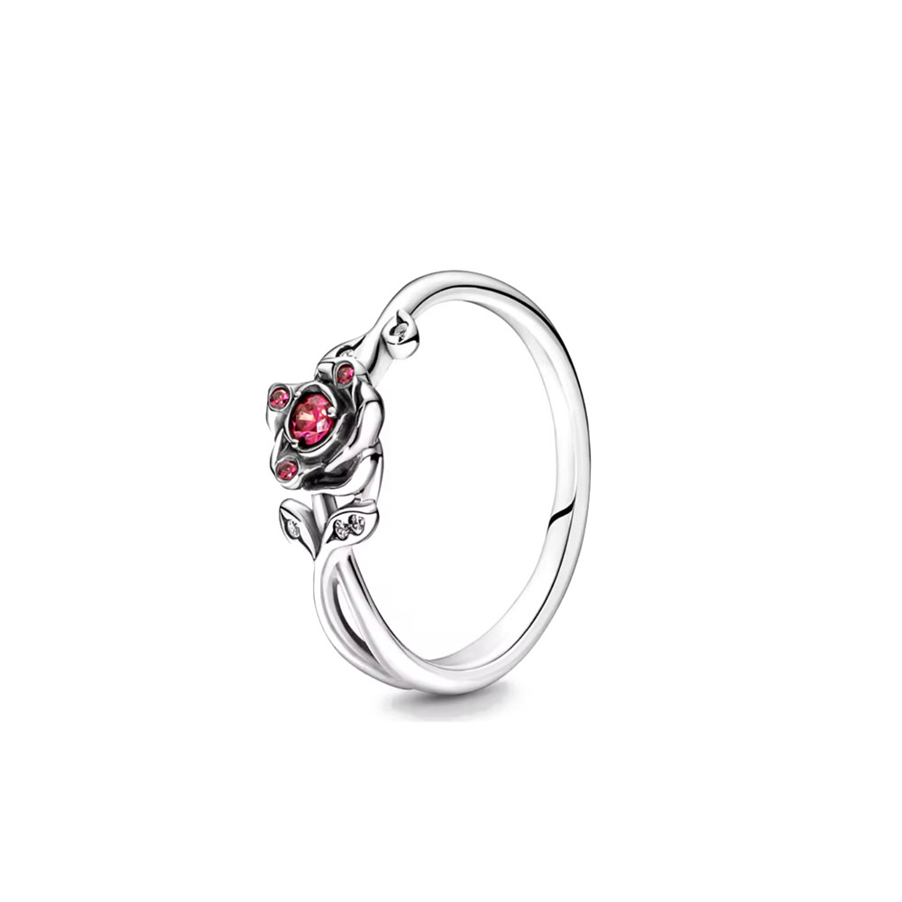 Morsdag rød serie 925 sterlingsølv størrelse 6 7 8 9 hjerte stein ring ringer smykker tilbehør for kvinner: Rosa / 9