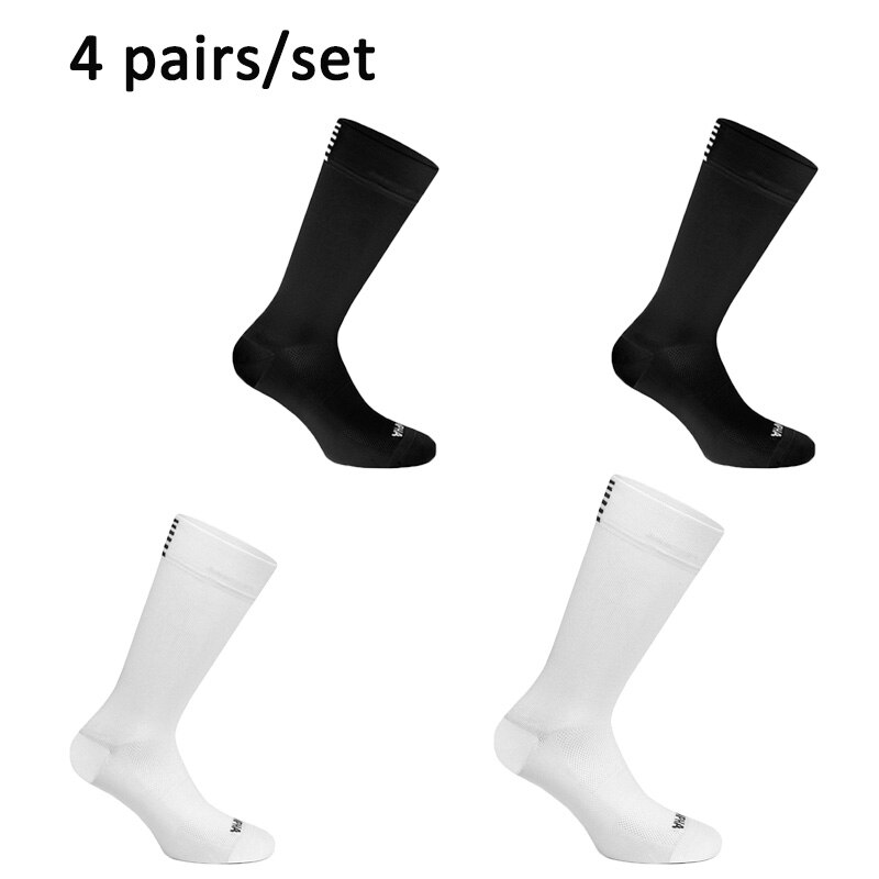 Sky Cavaliere Ciclismo Calzini E Calzettoni Uomini Donne Nero Bianco Traspirante Antiusura Bici da corsa di Sport Esterno: 2white 2black