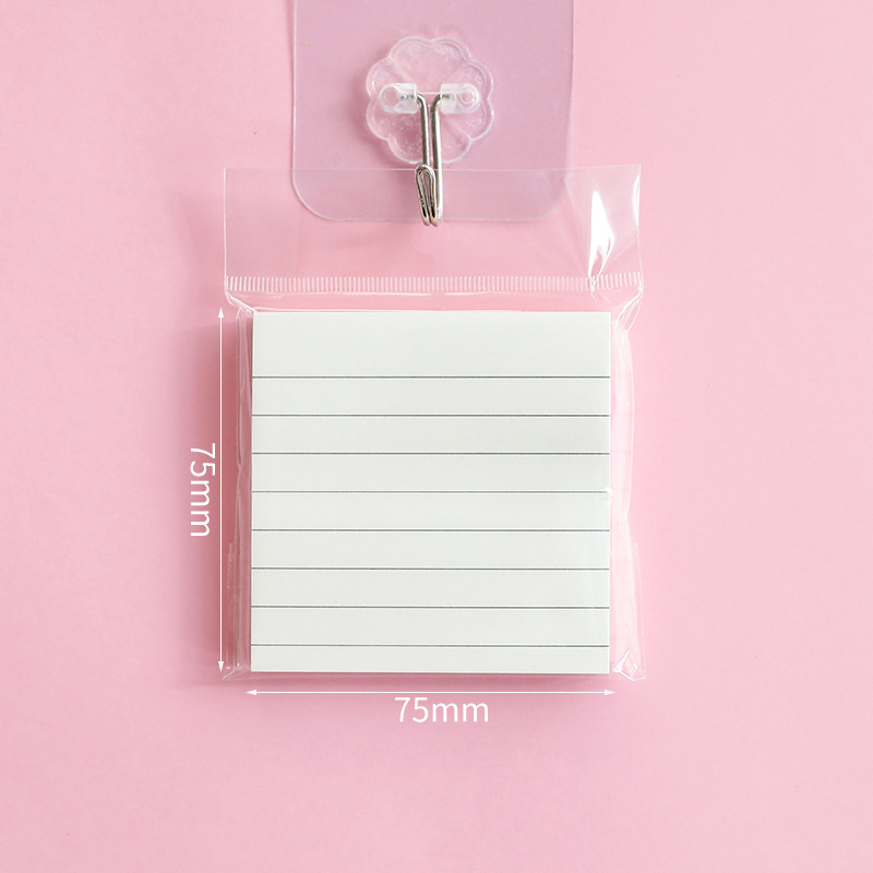 80 Sheets Office Memo Pad Sticker Index Sticky Notes Eenvoud Kraftpapier Briefpapier Zelfklevende Plakken Blank Memorandum: White Line