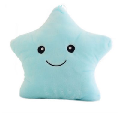 Cojín luminoso de 38cm con forma de estrella de cinco puntas para de Año: blue