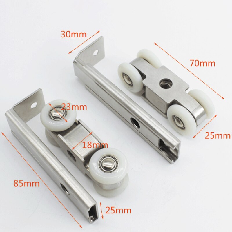 Stainless Steel Sliding Doors Pulley Hanger Roller Hanging Rail Wheels High Load-Bearing Sliding Door Track Rail Hardware