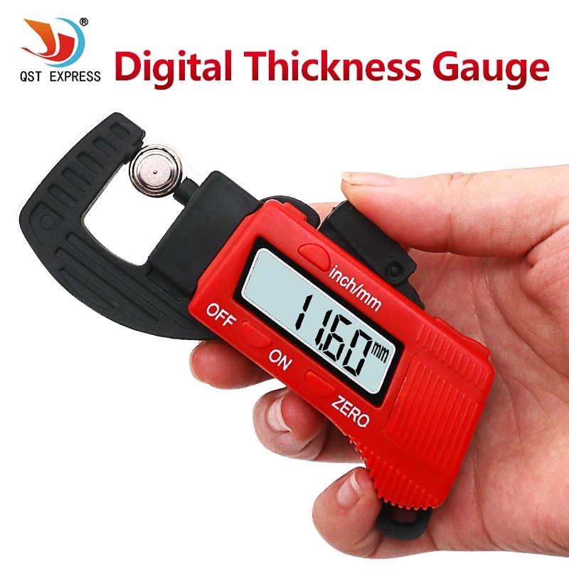 Qstexpress 0-12.7mm kolfiberkompositer digital tjockleksmätare för mikrometer