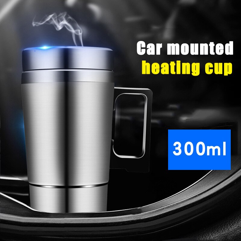 Auto Verwarming Cup 300Ml Rvs Auto Verwarming Voor Water Koffie Thee Auto Verwarming Cup Draagbare Auto Travel Accessoires 12V-24V