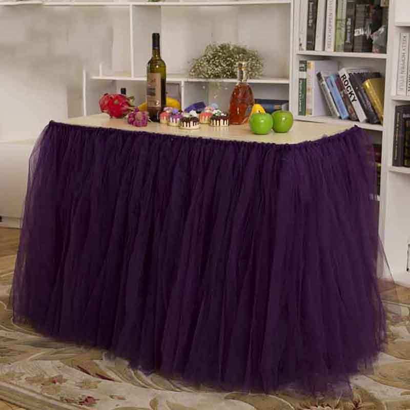 Tulle Tutu Table Skirt Tulle Tableware for Wedding Decoration Baby Shower Party Wedding Table Skirting Home Textile 91.5x80cm: 3