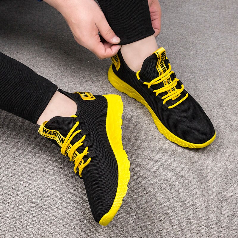 Mannen Casual Schoenen Lace-Up Mannen Schoenen Sport Mannelijke Wandelen Sneakers Voor Mannen Lichtgewicht Tenis Masculino Zapatillas Hombre: Yellow / 7