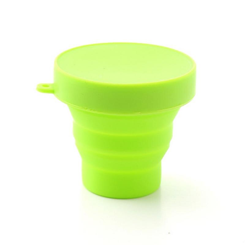 Vasos plegables de silicona retráctiles para niños, portátil de taza de agua Color caramelo, suministros de viaje al aire libre, 1 ud.: Green