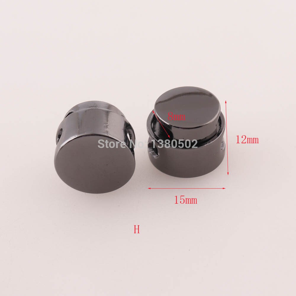 10pcs Gunmetal alloy Cord Locks Toggles Drawstrings Elastic Cord End Adjuster Stopper for Clothes Garment bag accessories: H